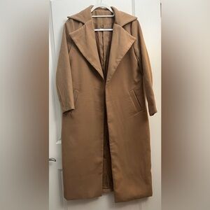 Women’s Camel Longline Coat – Size S